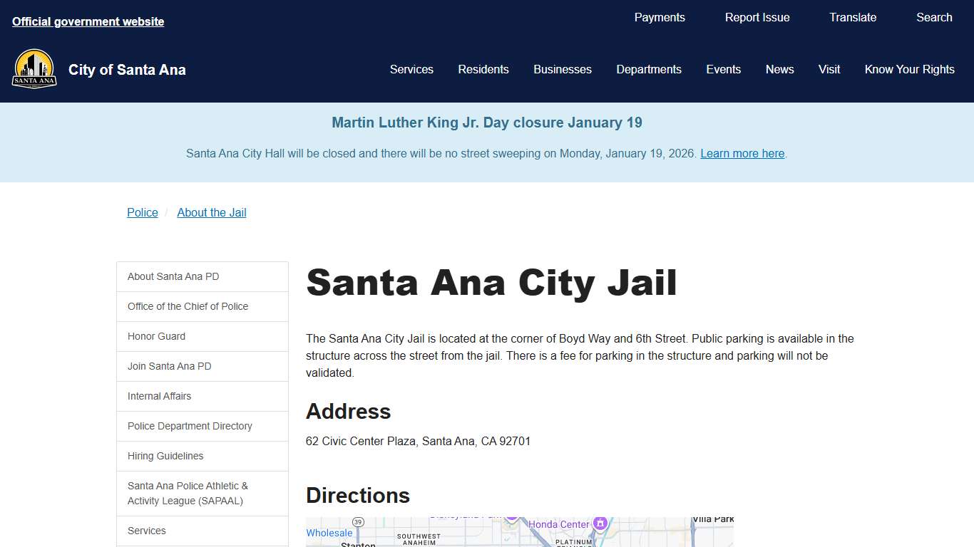 Santa Ana City Jail - City of Santa Ana